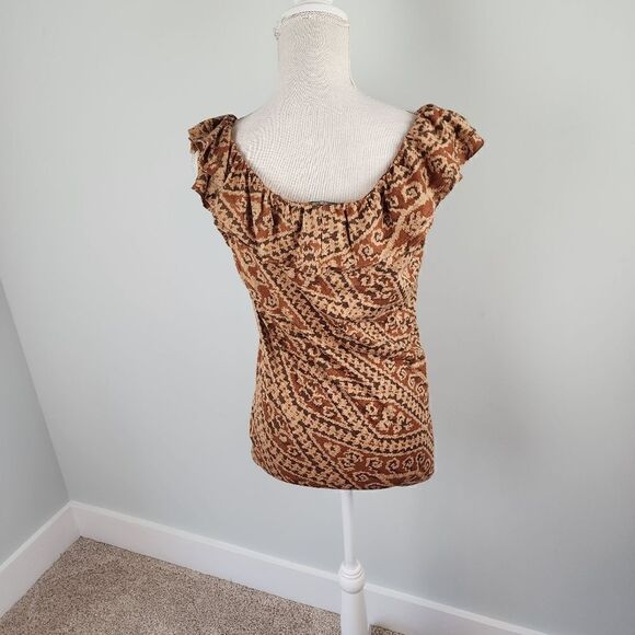 Lauren Ralph Lauren Women’s Scoop Neck On Or Off Shoulder Ruffle Top Size Medium - Picture 4 of 6
